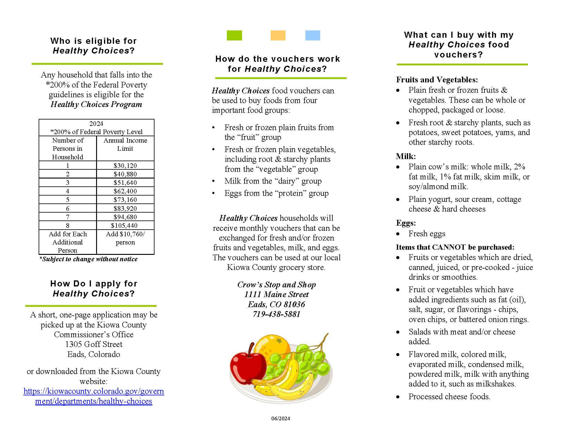 Healthy Choices Brochure page 2