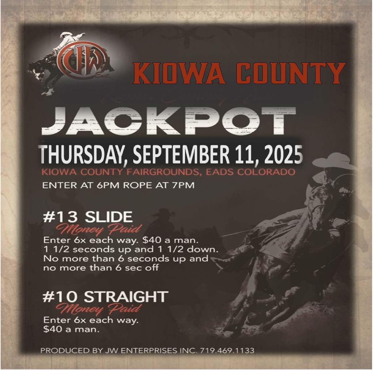 2025 Kiowa County Jackpot Roping