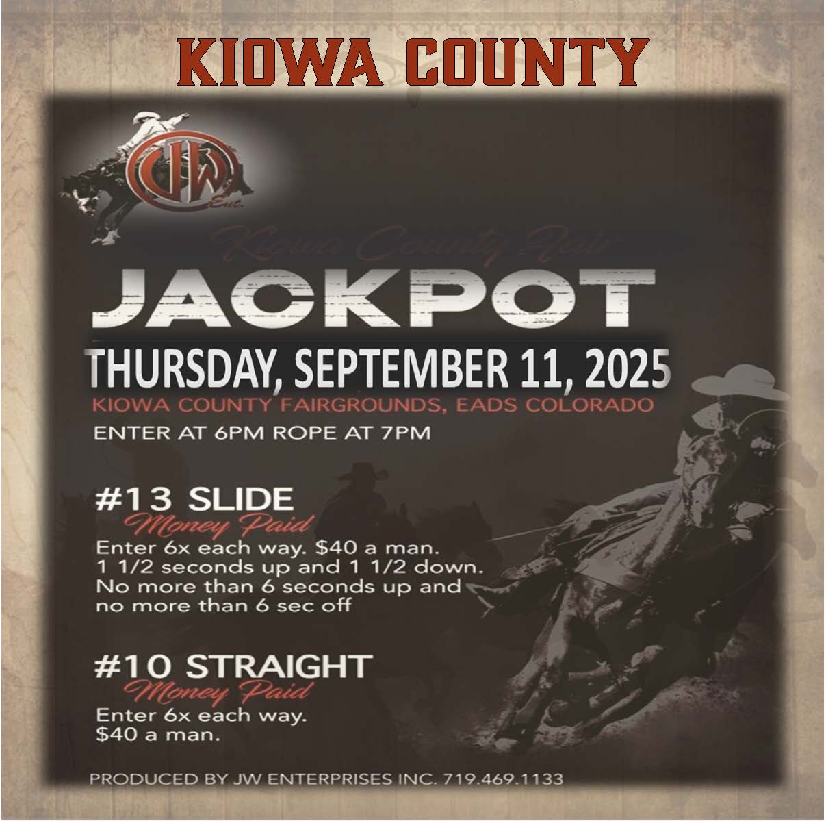 2025 Kiowa County Jackpot Roping