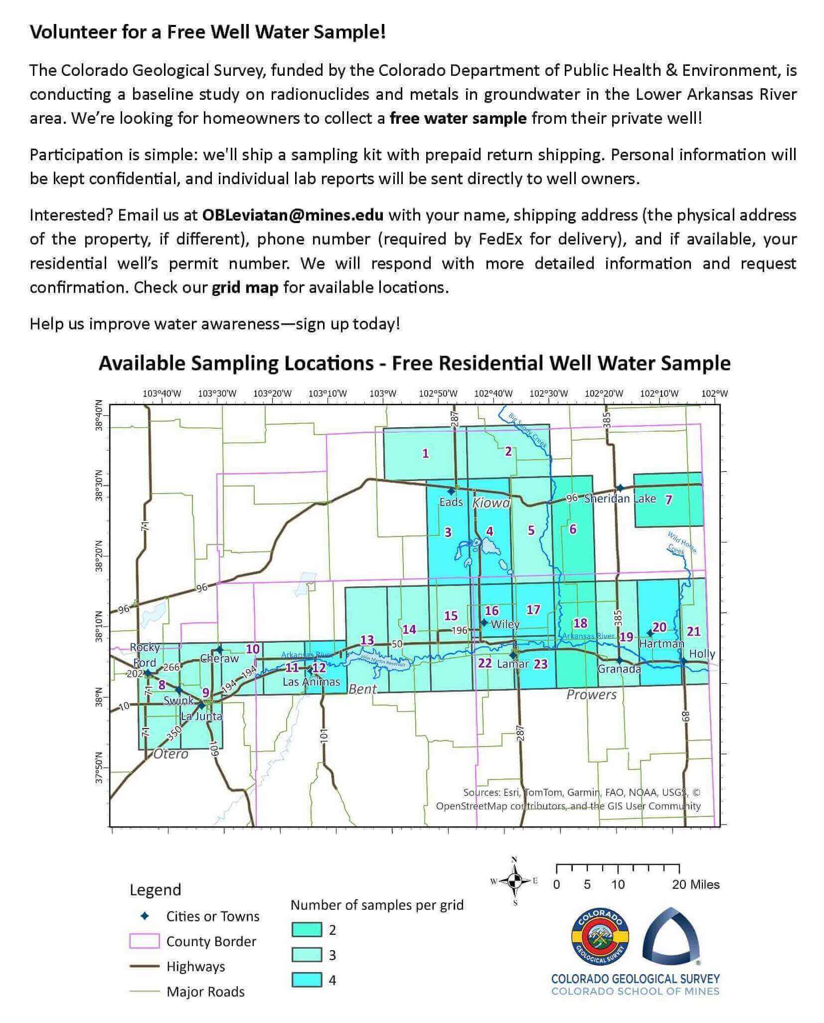Lower Arkansas Valley Free Water Well Analysis