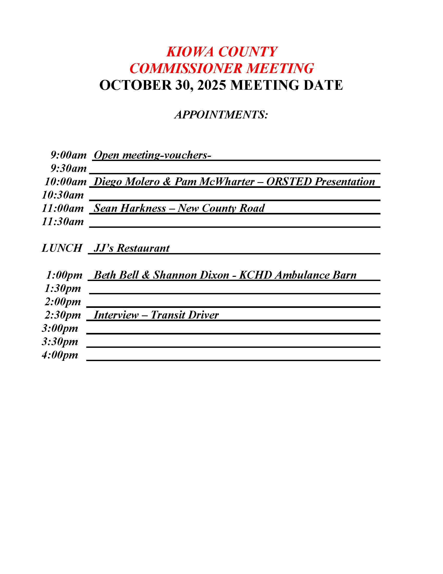 BOCC Schedule 10.30.2025