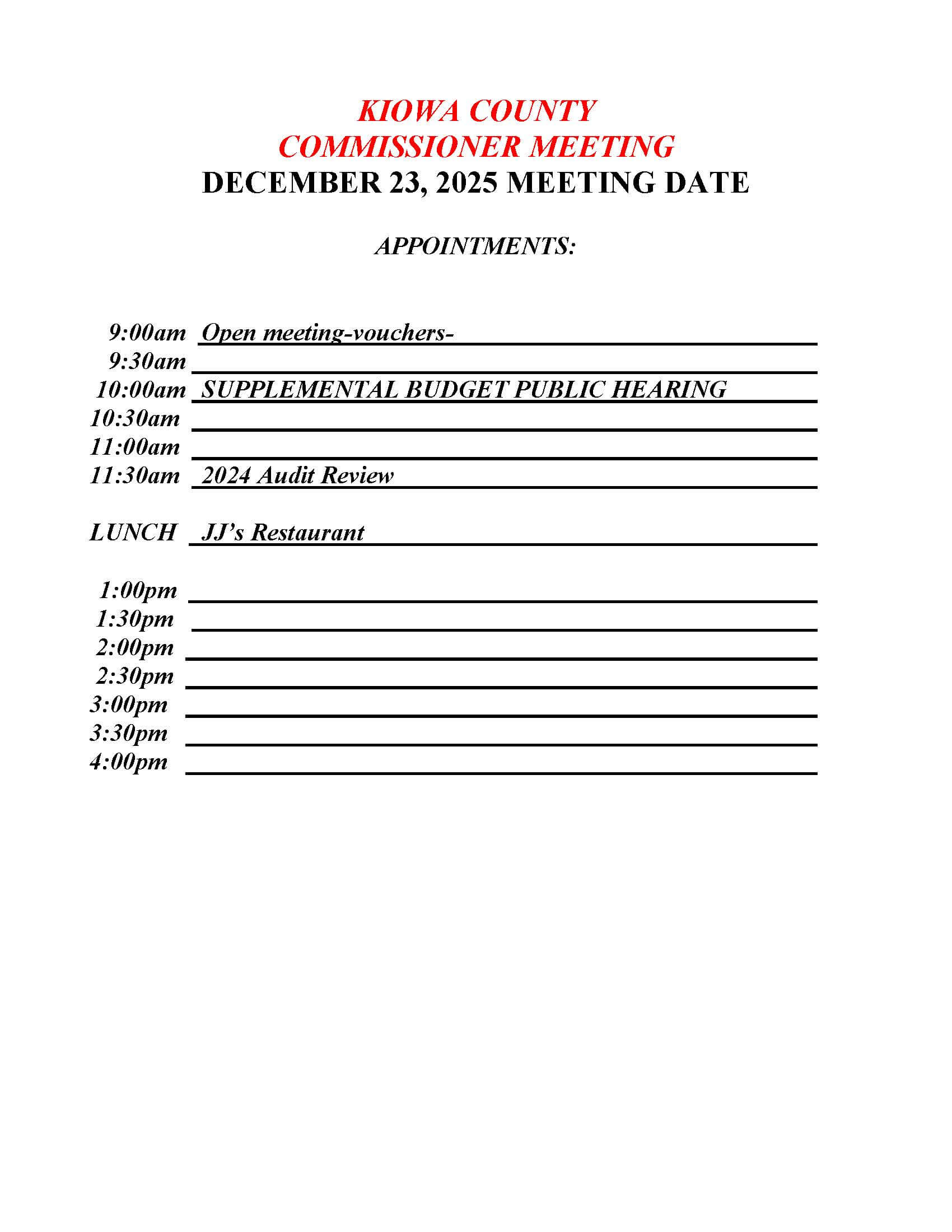 BOCC Schedule 12.23.2025