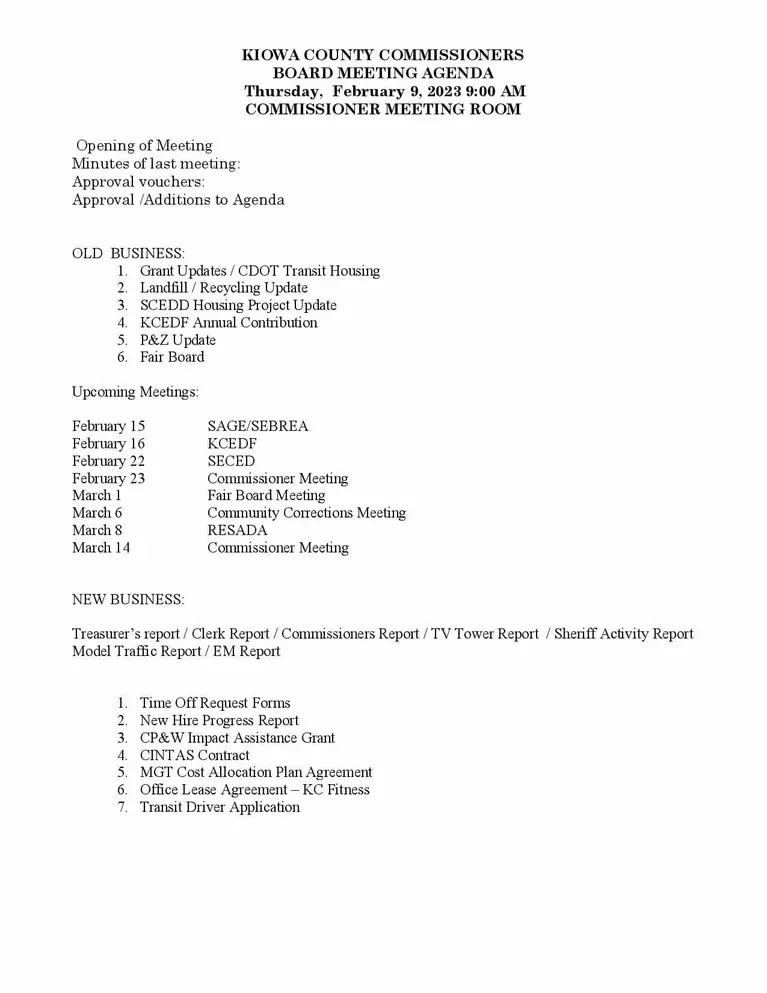 2-9-2023 BOCC Agenda